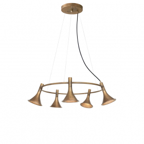 Megafon Pendel 5 Rund Rå Mässing