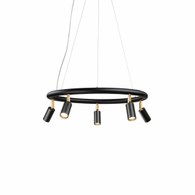 Starlight 5 Rund Taklampa/Vägglampa Svart