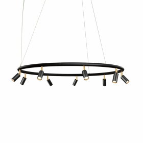 Starlight 9 Rund Taklampa/Vägglampa Svart