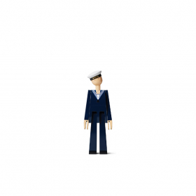 Marine Träfigur Mörkblå/Vit
