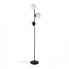 Lilly Golvlampa Svart/Opalglas