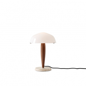 Herman Bordslampa SHY3 Opal Glass w. Walnut & Cream Marble