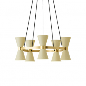 Collector Ljuskrona 5 Polished Brass/Crème