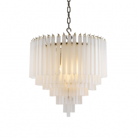 Nova Ljuskrona Nickel/Frosted Glass