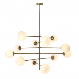 Tortora Ljuskrona Antique Brass/Opal Glass