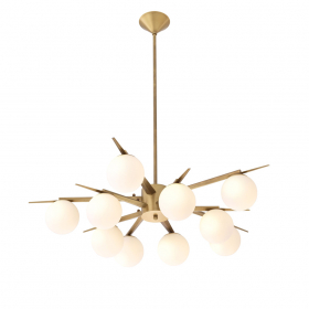 Venezia Ljuskrona Antique Brass/Opal Glass