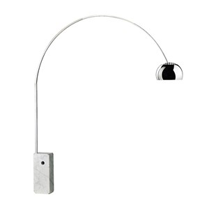 Arco Golvlampa Stainless Steel/Carrara Marble