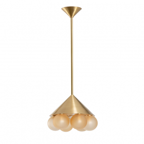 Peak 6 Ljuskrona Brushed Brass/Whiskey Textured