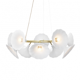 Petalii 10 Ljuskrona White/Polished Brass
