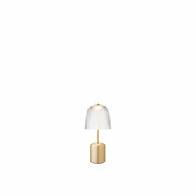 Asteea Bordslampa Portable Satin Brass/Ripple Clear