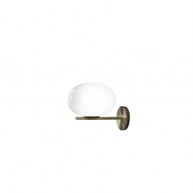 Alba 176 Vägglampa Satin Brass/Polished Opaline