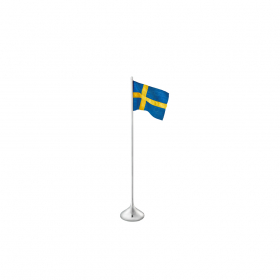 Bordsflagga Sverige H35cm Silverfärgad