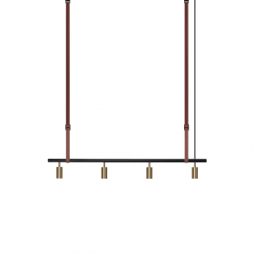 Long John 4 Pendel Black/Brass/Brown Leather