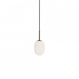 Noor Pendel Small Opalglas/Svart Krom