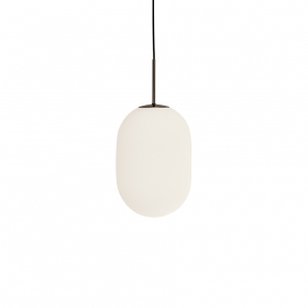 Noor Pendel Large Opalglas/Svart Krom