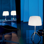 Lumiere Bordslampa Small Aluminium/White Med Dimmer Lumiere Bordslampa Small Aluminium/White Med Dimmer