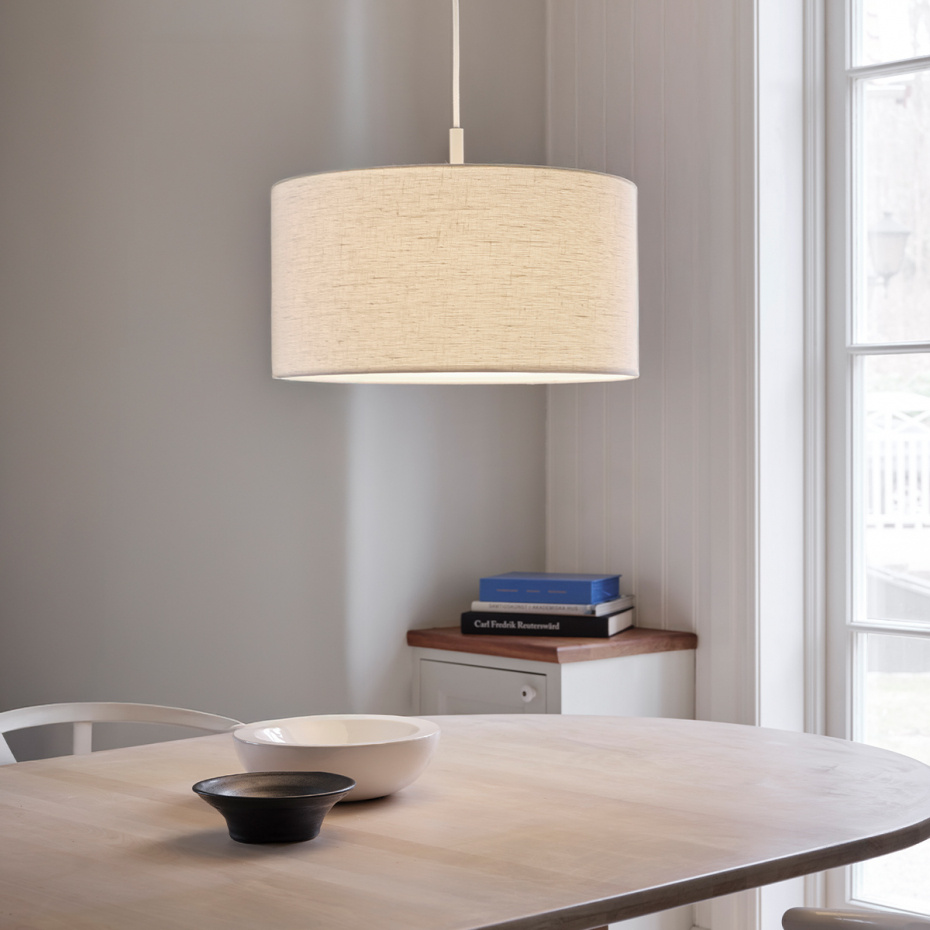 Soft Pendel Ø44cm Vit Linne/Sand