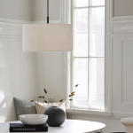 Soft Pendel Ø44cm Vit Linne/Metallic Bronze Soft Pendel Ø44cm Vit Linne/Metallic Bronze