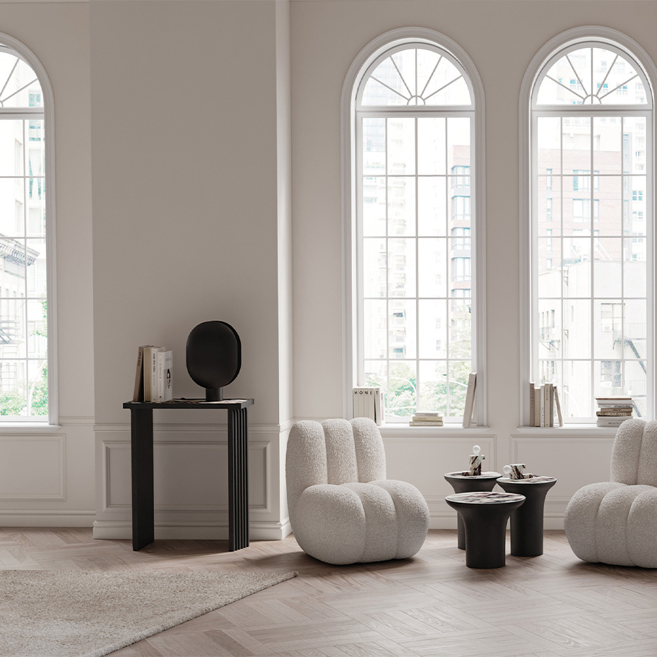 Clam Bordslampa Burned Black