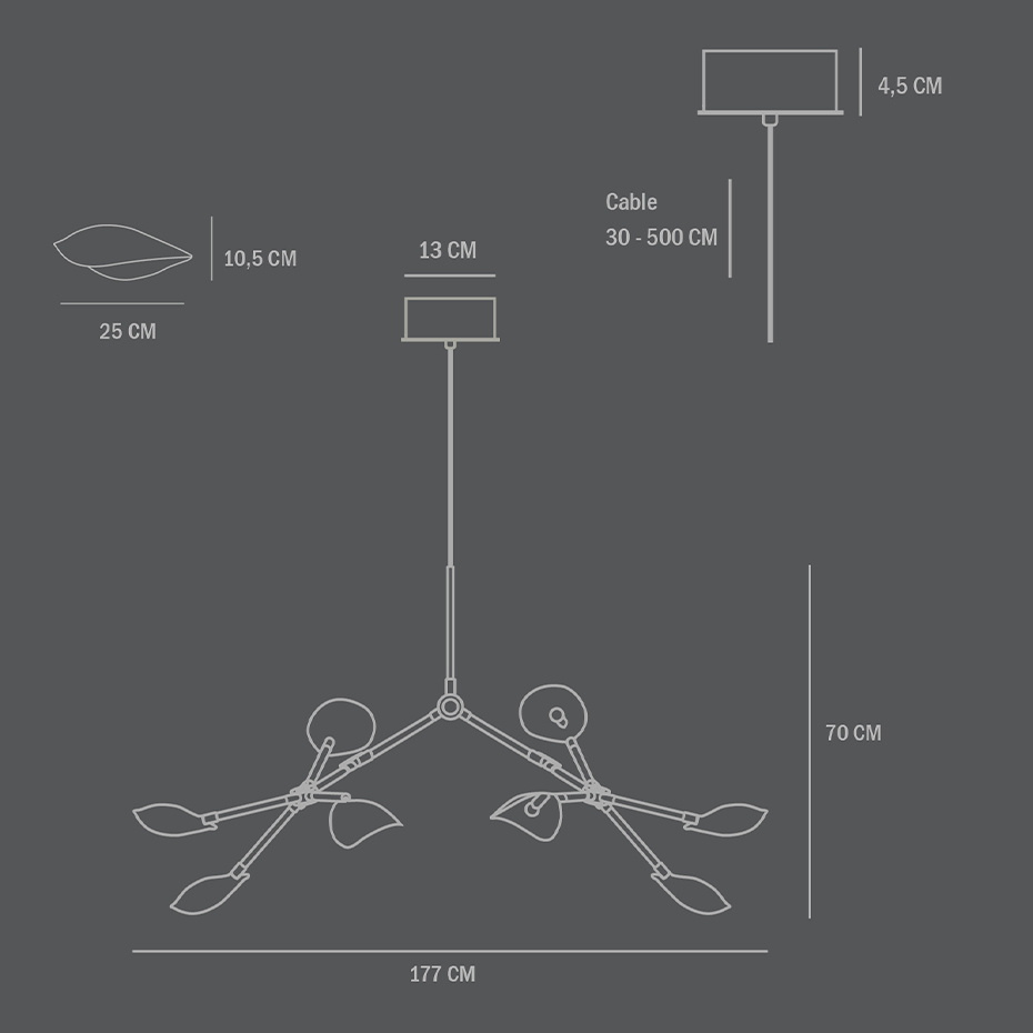 Stingray Ljuskrona Grande Bronze 5m