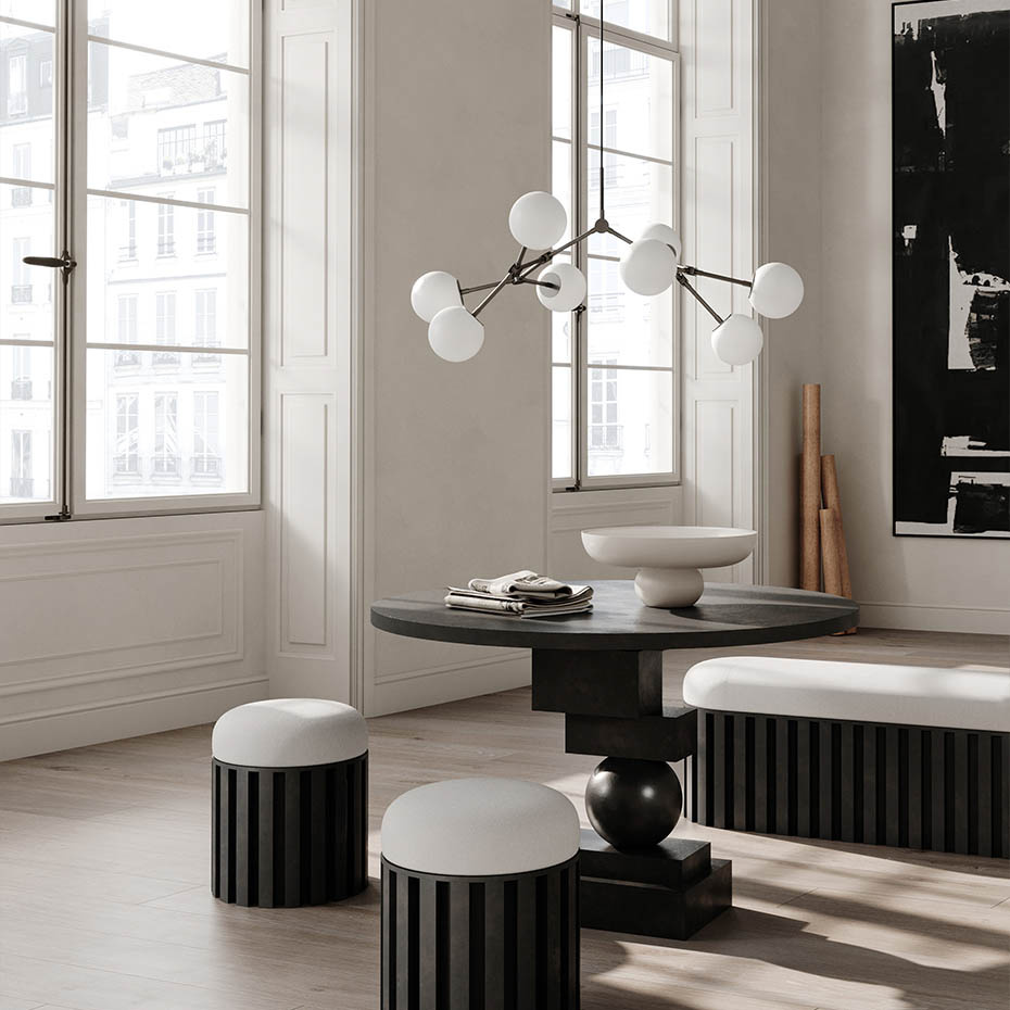 Drop Ljuskrona Bulp Mini Grey 5m