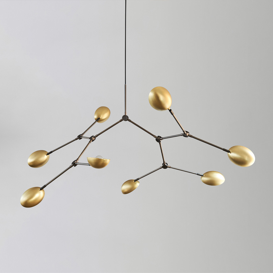 Drop Ljuskrona Brass 5m