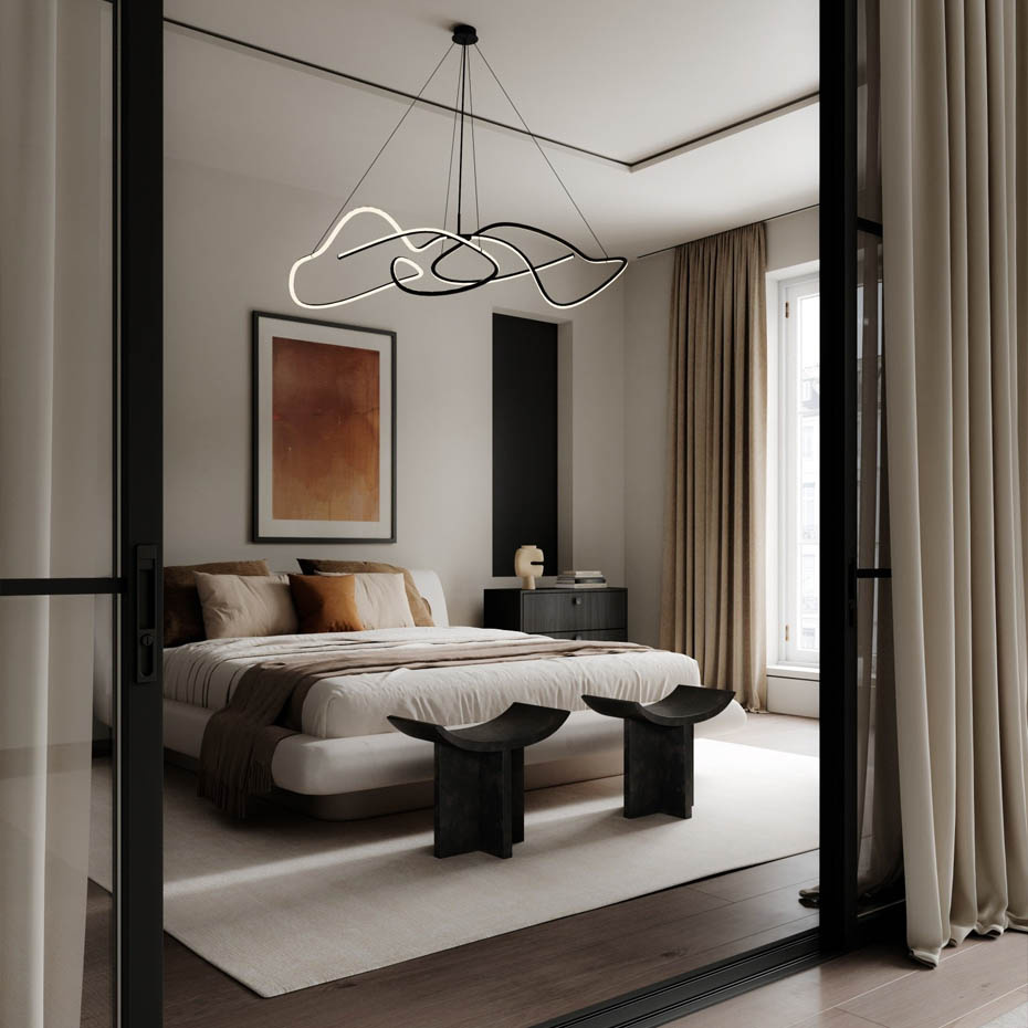 Ghost Ljuskrona Big Burned Black 5m