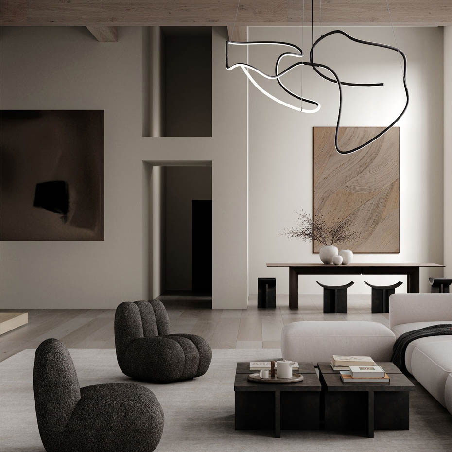 Ghost Ljuskrona Big Burned Black 5m