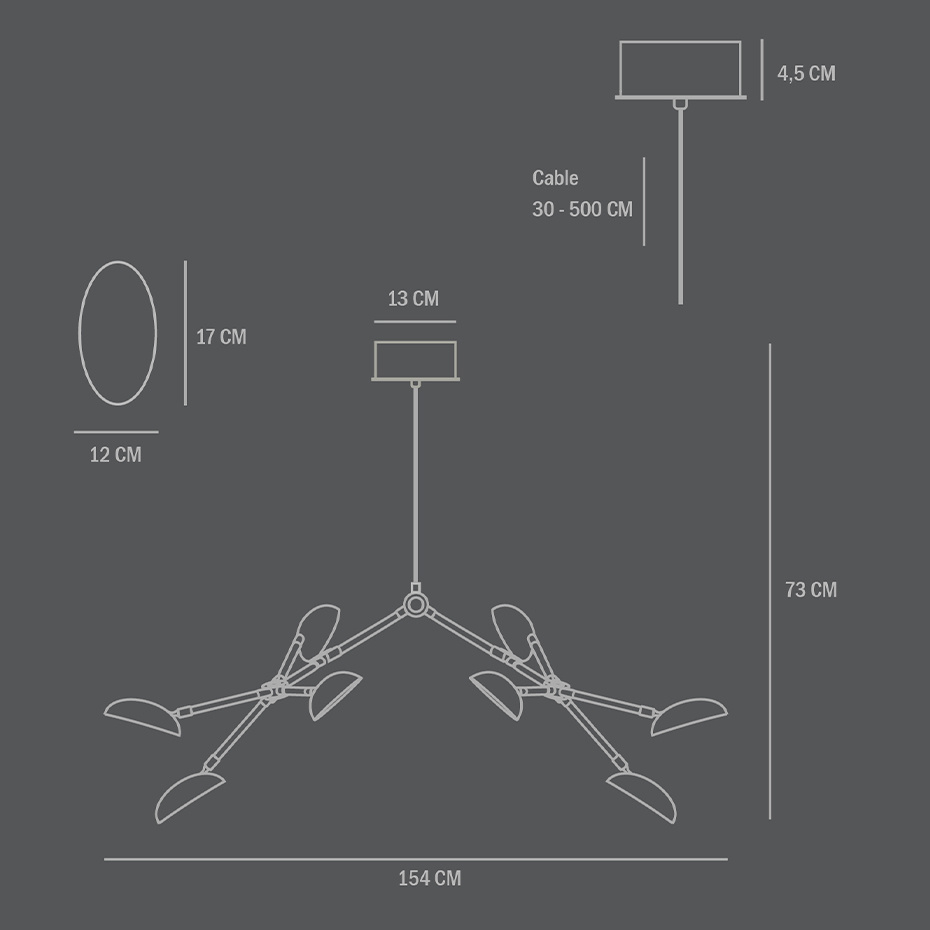 Drop Ljuskrona White 5m
