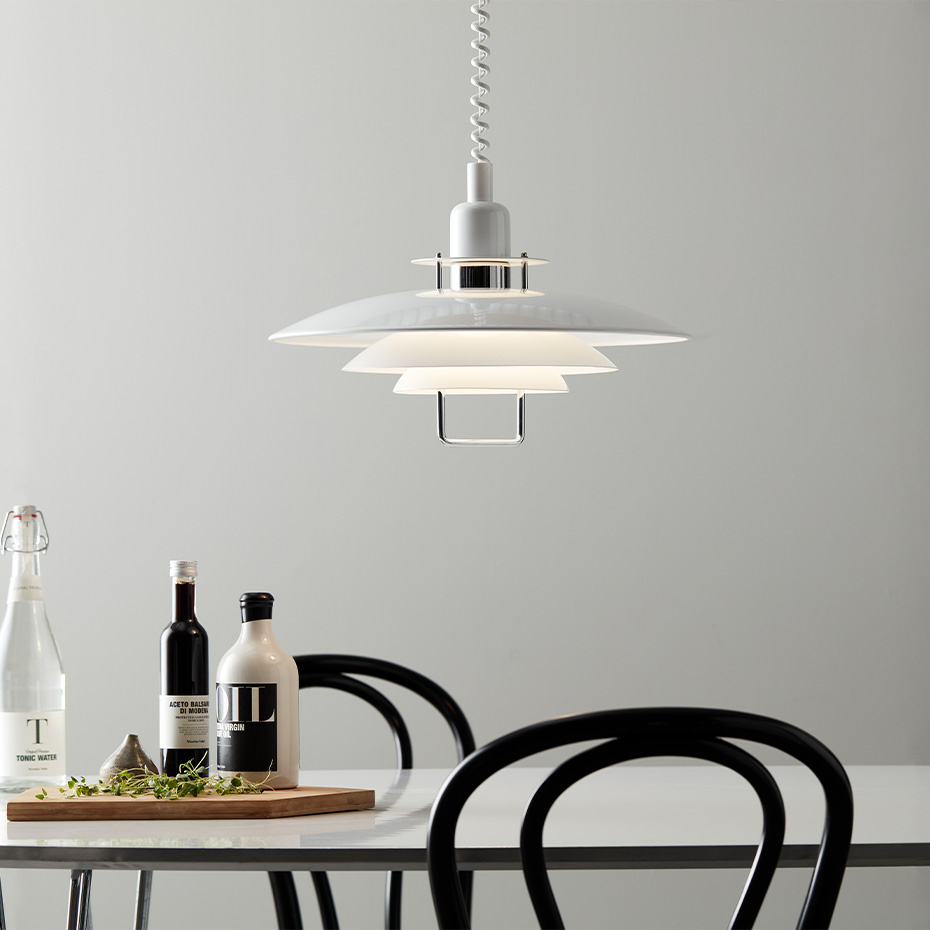 Primus II Pendel Ø43cm Blankvit/Krom