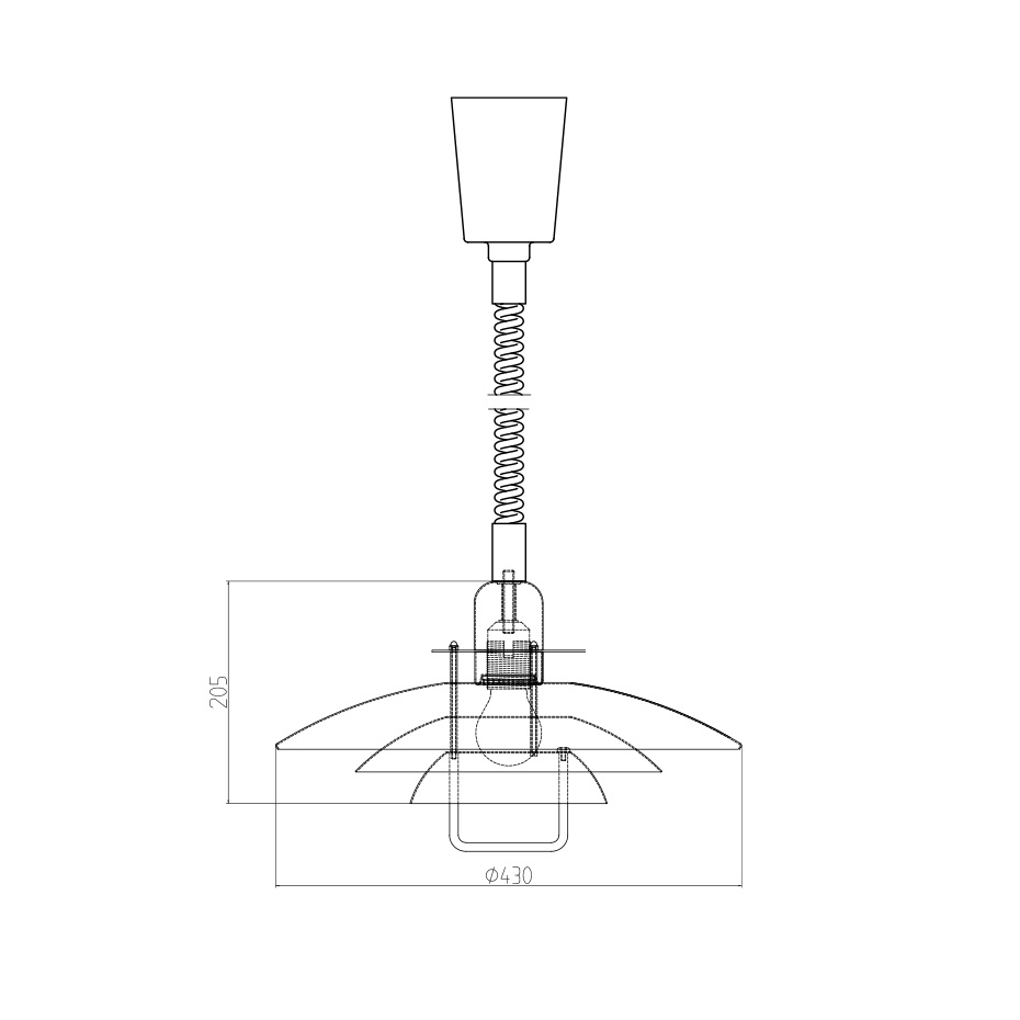 Primus II Pendel Ø43cm Blankvit/Krom