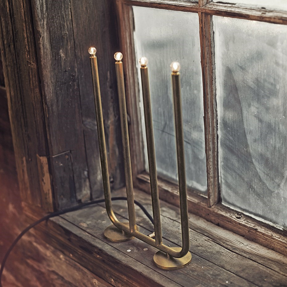 December Ljusstake 4 Rå Mässing