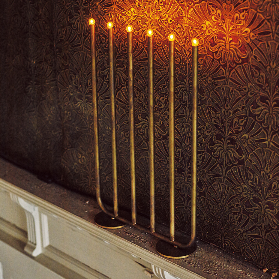 December Ljusstake 6 Rå Mässing