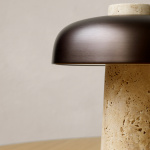 Reverse Bordslampa Travertine/Bronzed Brass