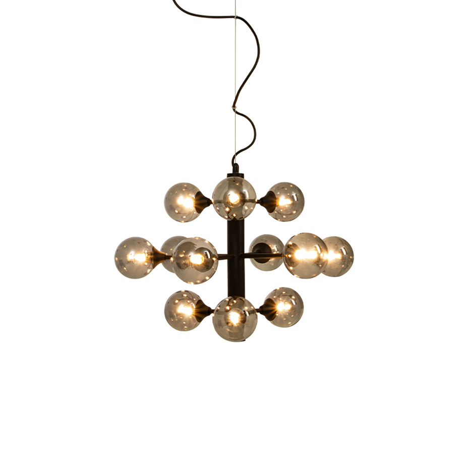 Cosmos Pendel 12-Arm Svart/Rökfärgad