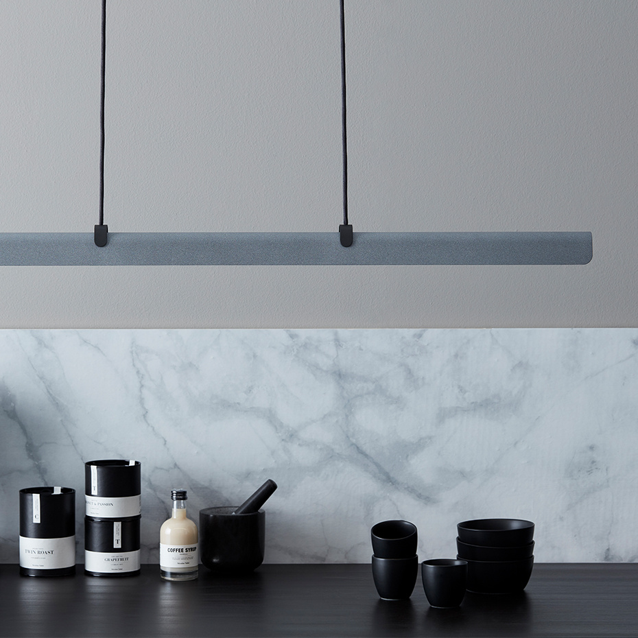 Fold LED Pendel Linjär Vit Struktur