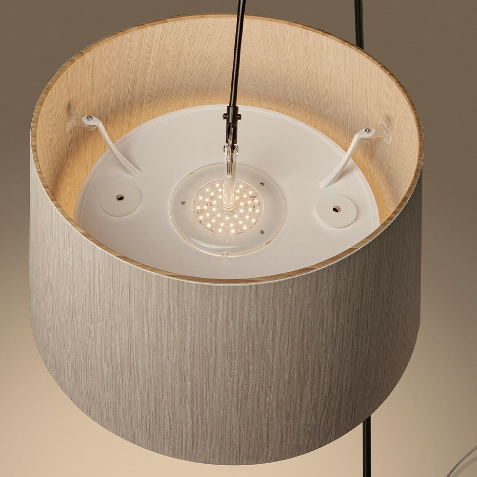 Twiggy Elle Wood Golvlampa Greige/Maple
