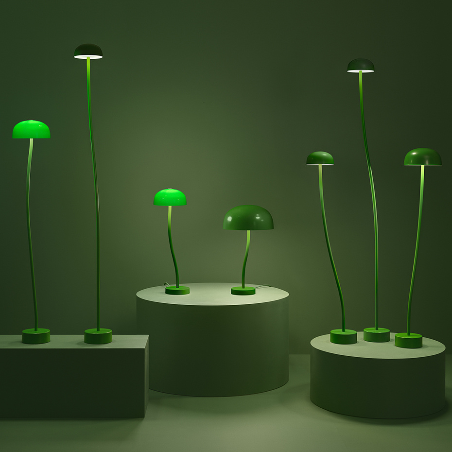 Curve Bordslampa L D150 Grön/Grönt Glas