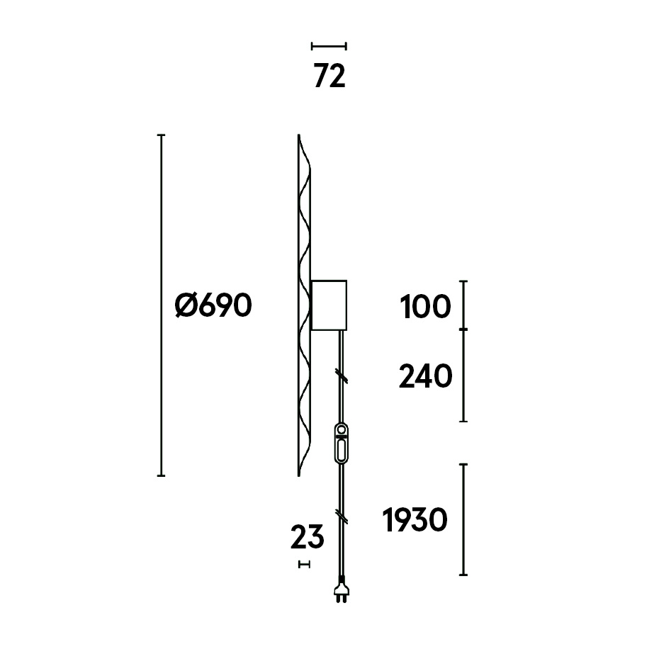 Alma w171 w Vägglampa Signal White