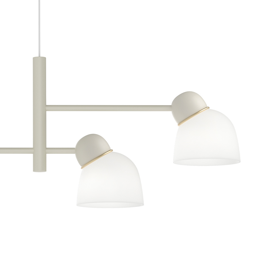 Bird Pendel Linjär Sand/Mässing Opalglas