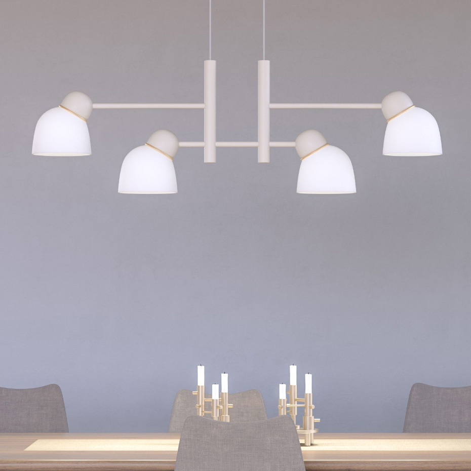 Bird Pendel Linjär Sand/Mässing Opalglas