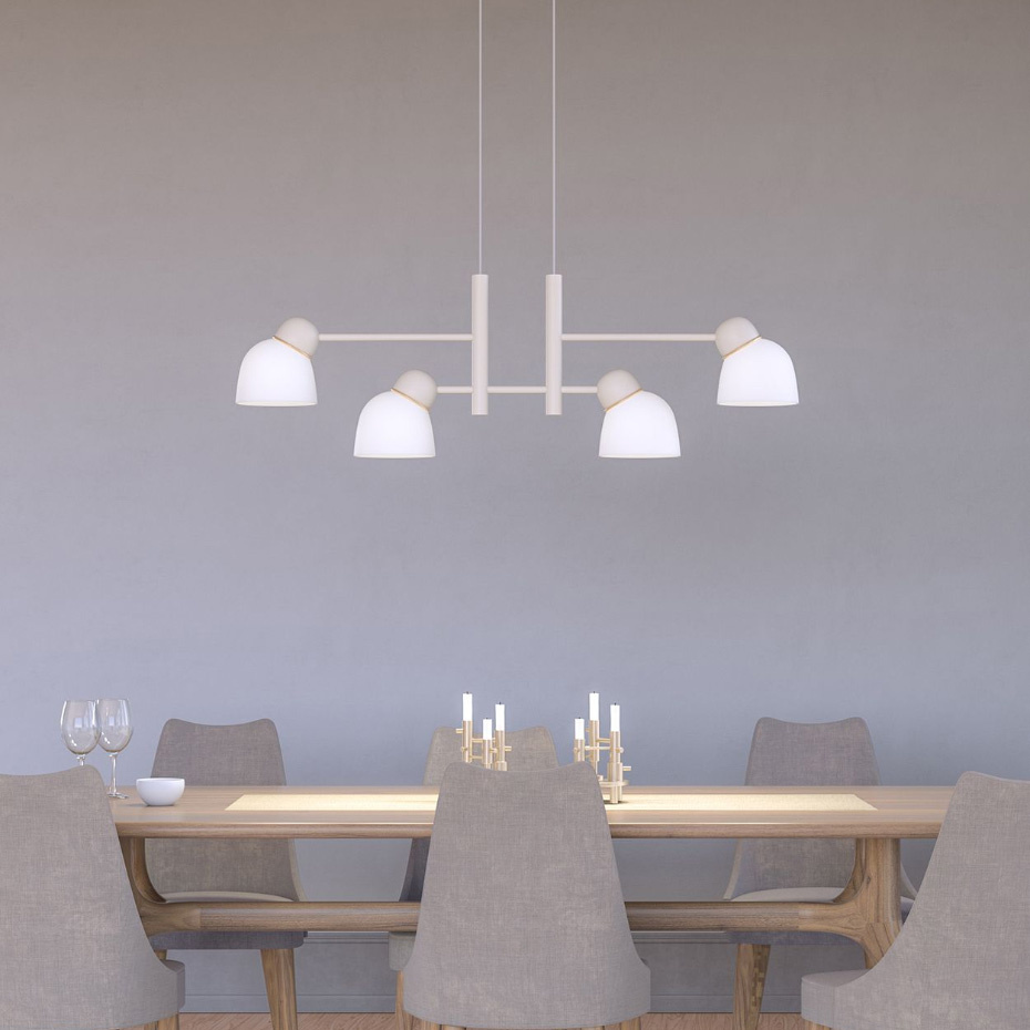 Bird Pendel Linjär Sand/Mässing Opalglas