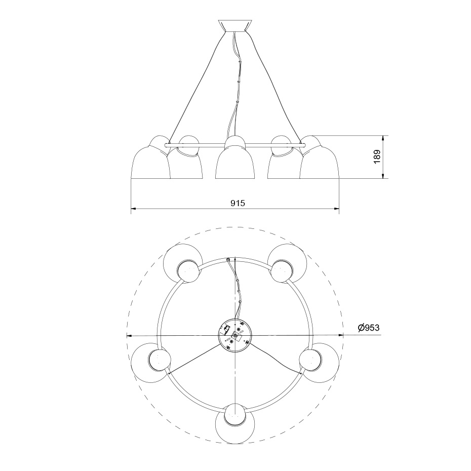 Bird Ljuskrona Sand/Mässing Opalglas