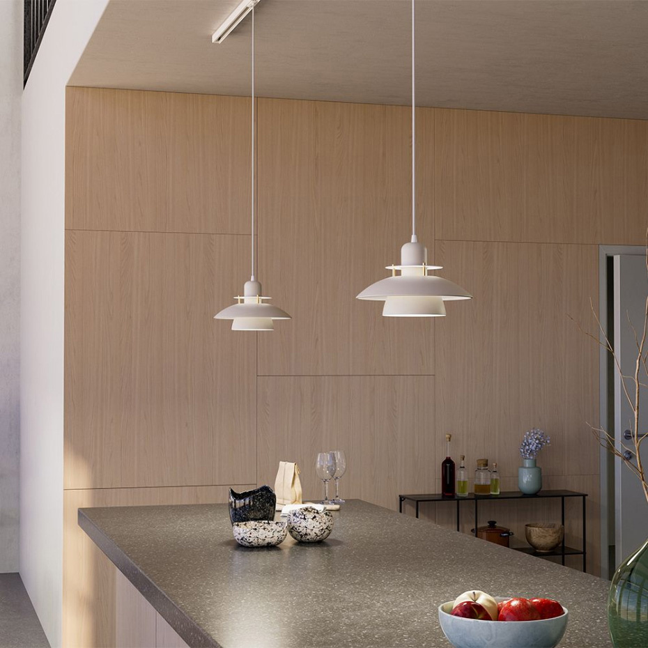 Primus IV Pendel Ø28cm Blankvit/Krom