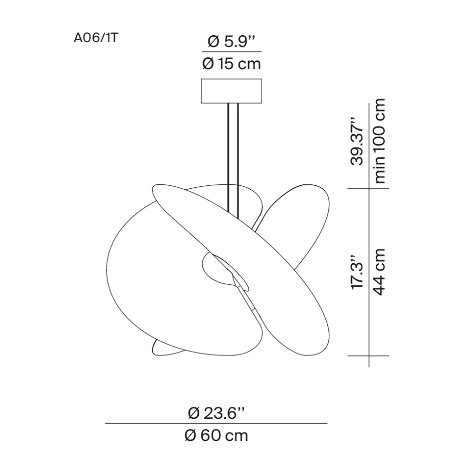 Levante A06/1T Pendel Ø60cm Matt White