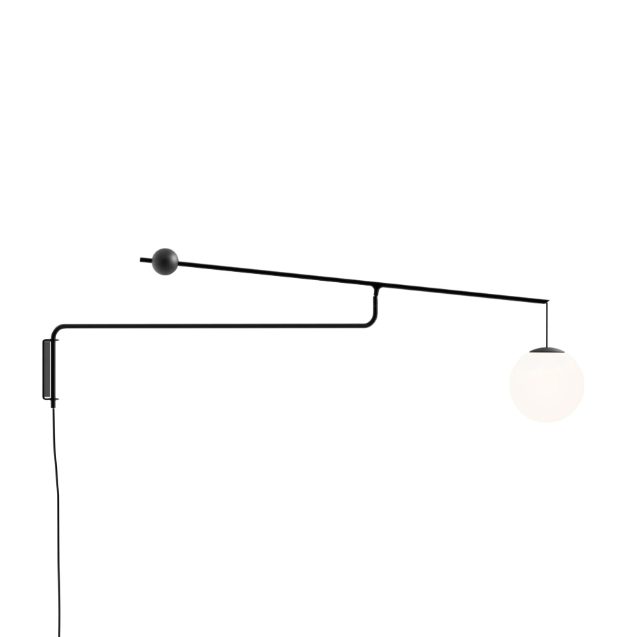 Luceplan Malamata B01A22 Vägglampa Opal Glass/Matt Black