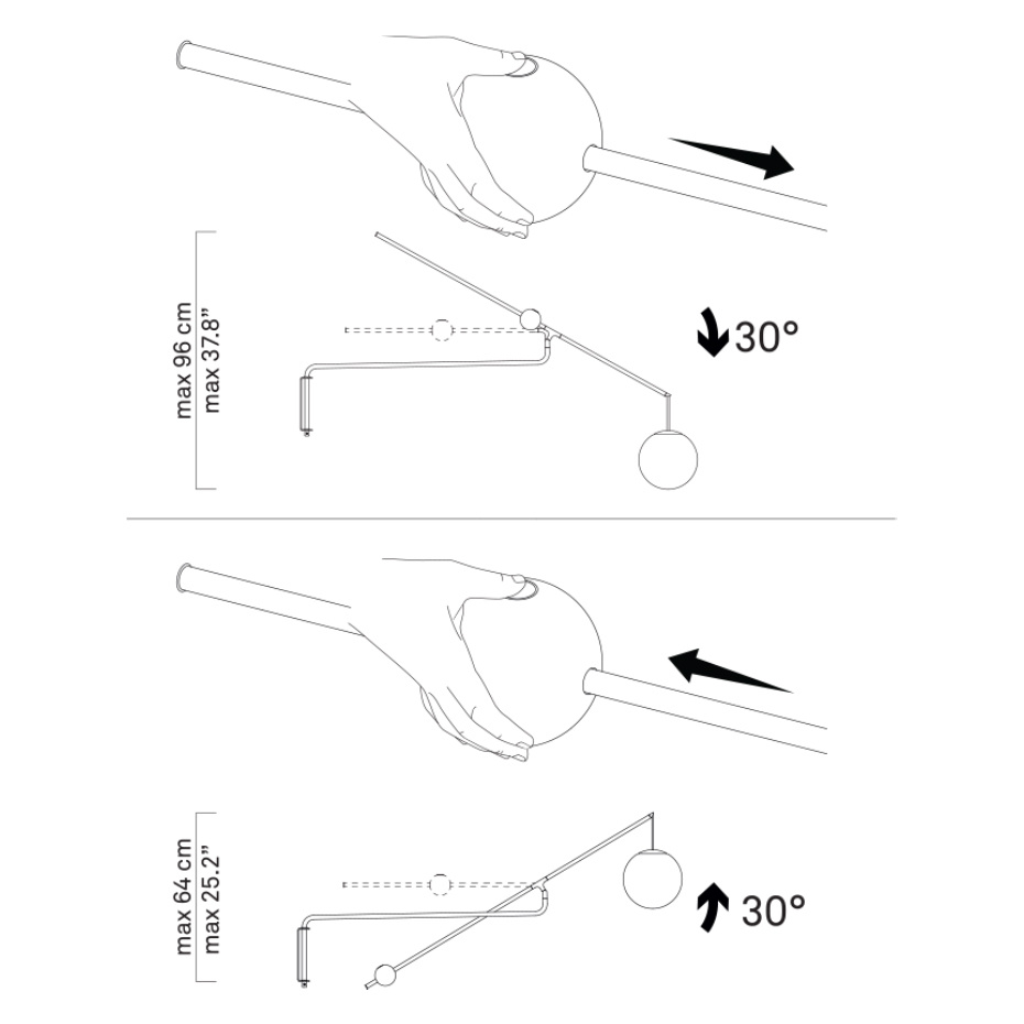 Malamata B01A22 Vägglampa Opal Glass/Matt Black