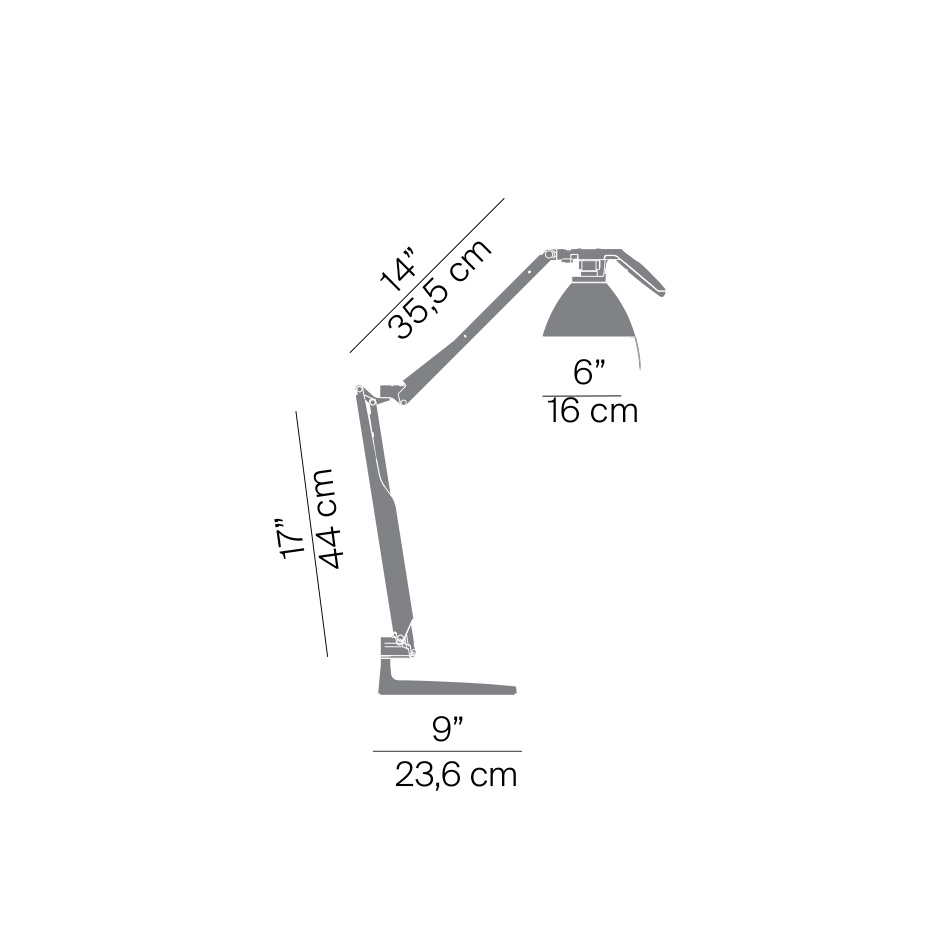 Luceplan Fortebraccio D33N.100 Bordslampa Glossy White