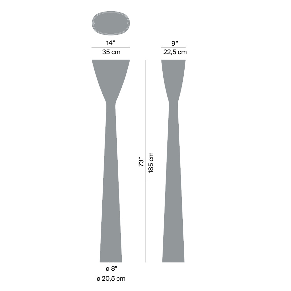 Luceplan Carrara D38L Golvlampa Matt Black