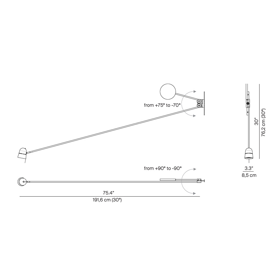 Luceplan Counterbalance D73N Vägglampa Red